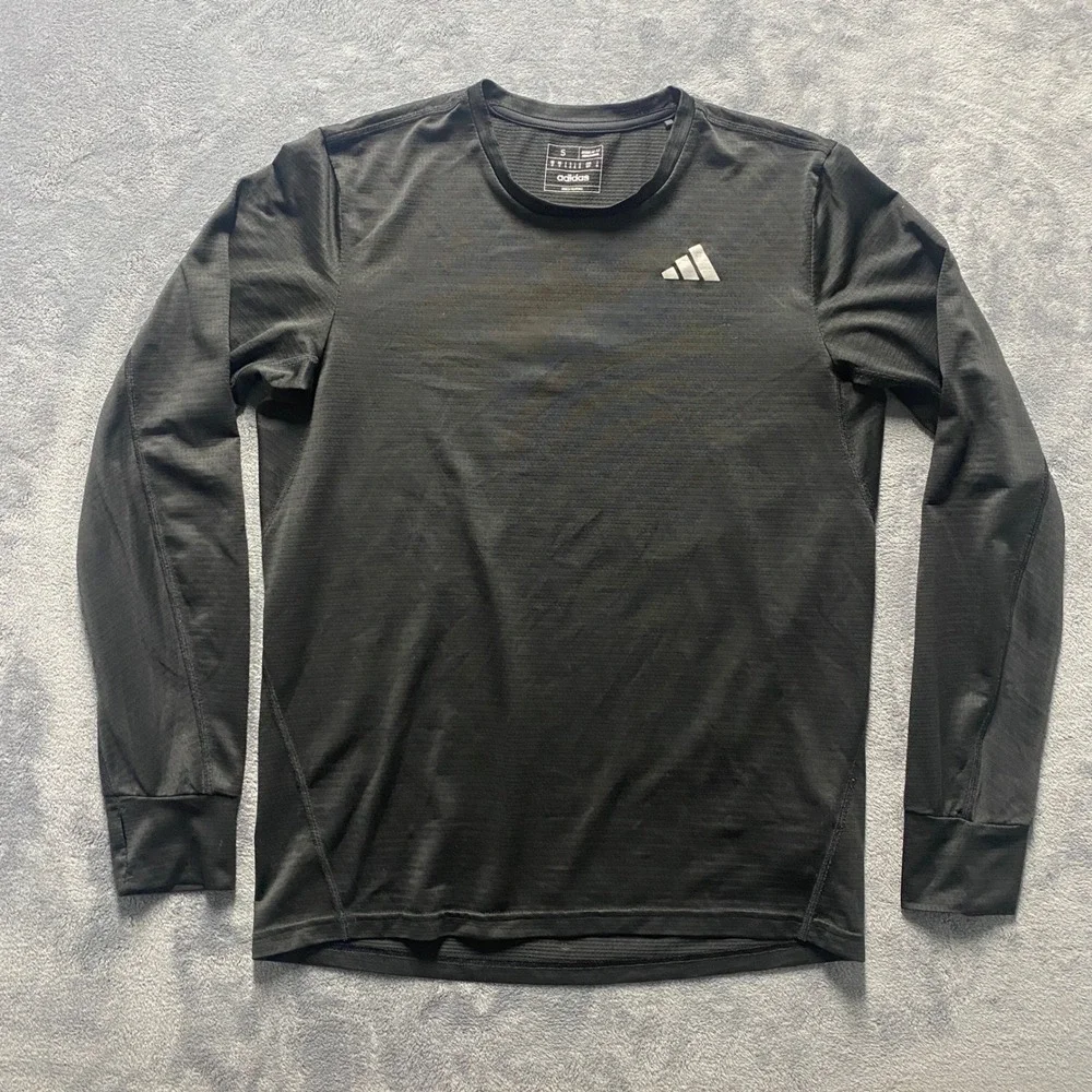 Adidas Shirt Mens Small Aeroready Long Sleeve Training Black HM8436 Made in 2022
